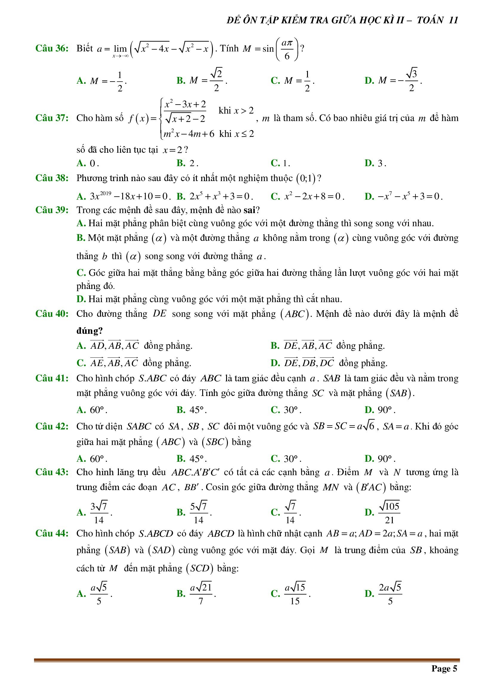 de kiem tra giua ki 1 toan 11 ket noi tri thuc 17