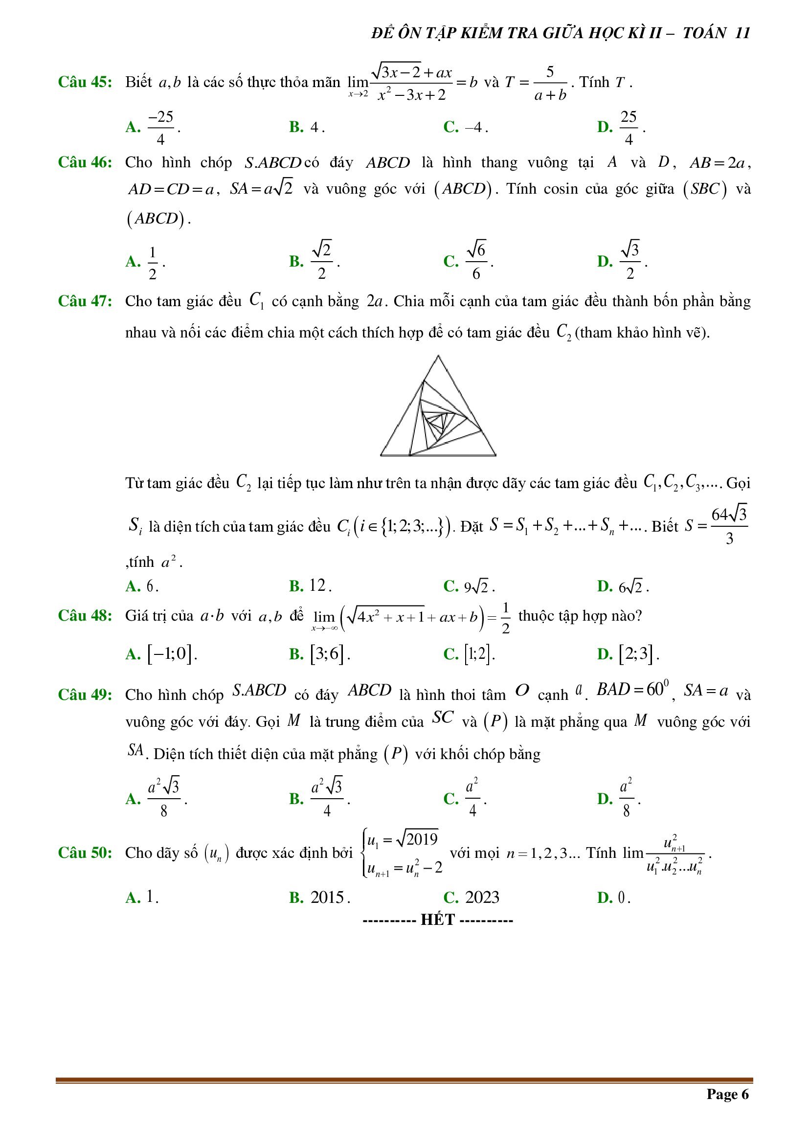 de kiem tra giua ki 1 toan 11 ket noi tri thuc 18