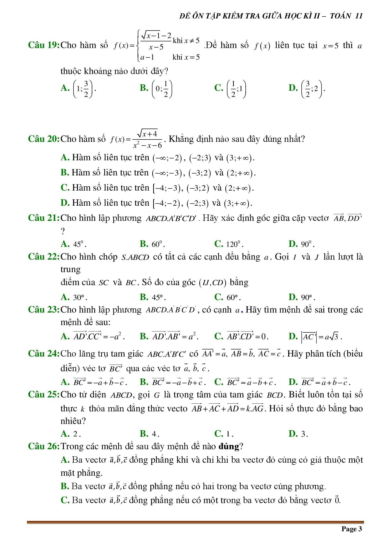 de kiem tra giua ki 1 toan 11 ket noi tri thuc 8