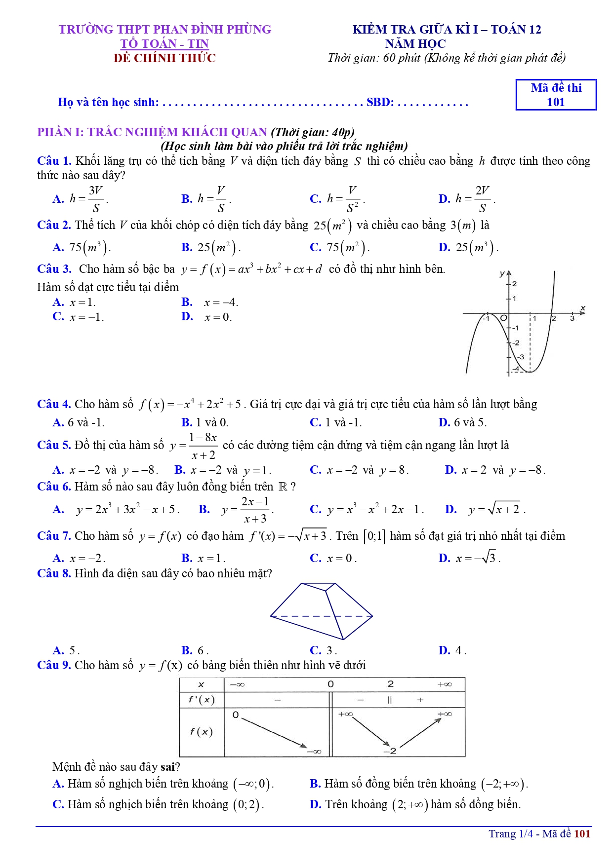 de thi giua ki 1 toan 12 co dap an chi tiet 10