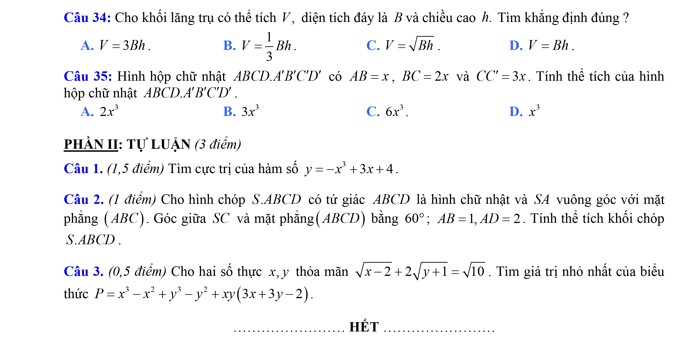de thi giua ki 1 toan 12 co dap an chi tiet