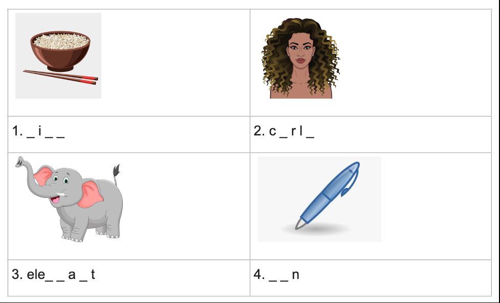 Look at the pictures and complete the words