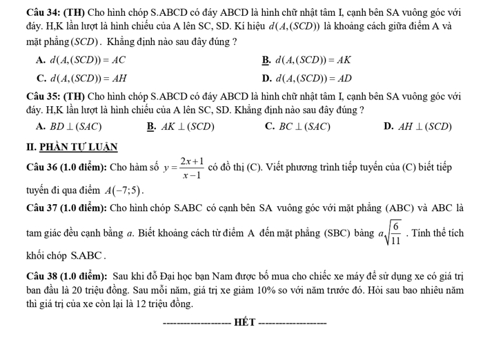 de thi toan lop 11 hoc ki 2 3