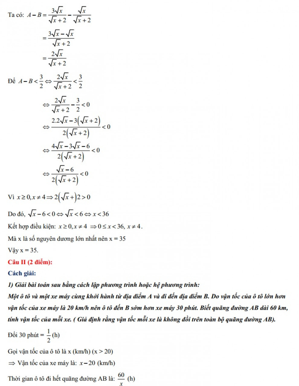 Đáp án đề thi môn Toán tuyển sinh lớp 10 Hà Nội năm 2022 - 2