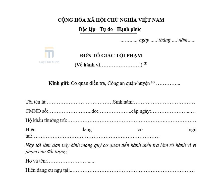 Hướng dẫn làm Đơn tố giác tội Lừa Đảo Chiếm Đoạt Tài Sản