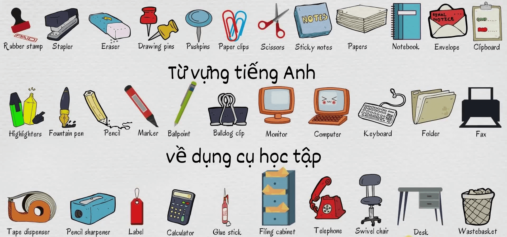 dung cu hoc tap tieng anh la gi