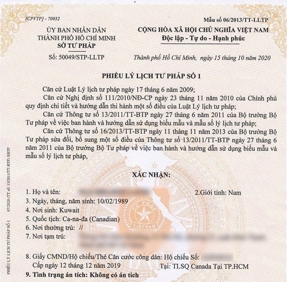 Thủ tục làm giấy xác nhận không tiền án, tiền sự