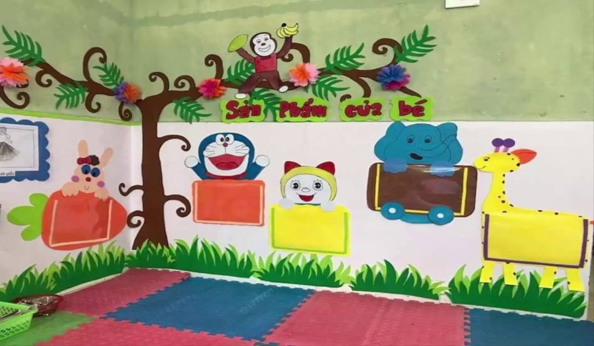 trang trí góc sản phẩm mầm non