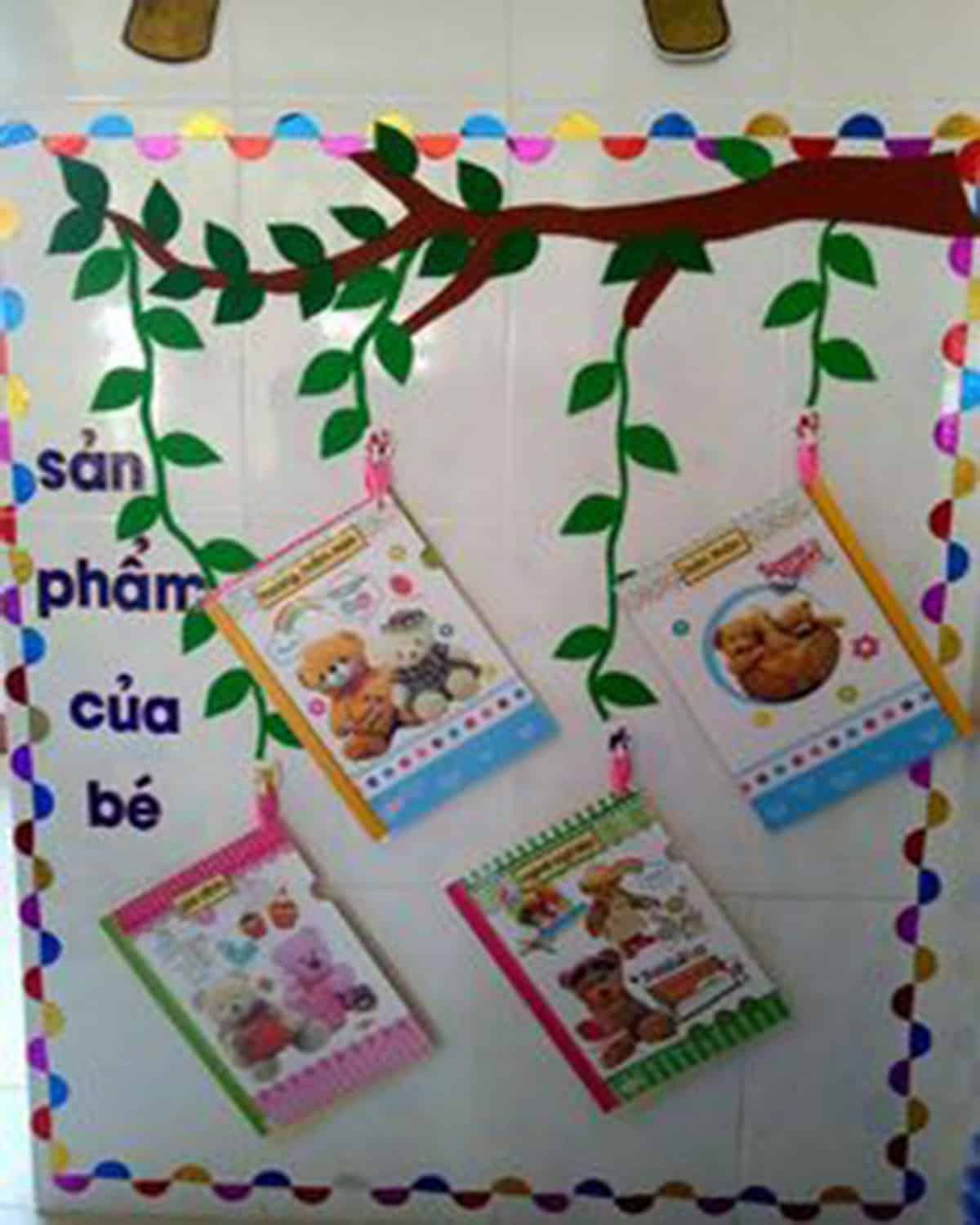 trang trí góc sản phẩm mầm non