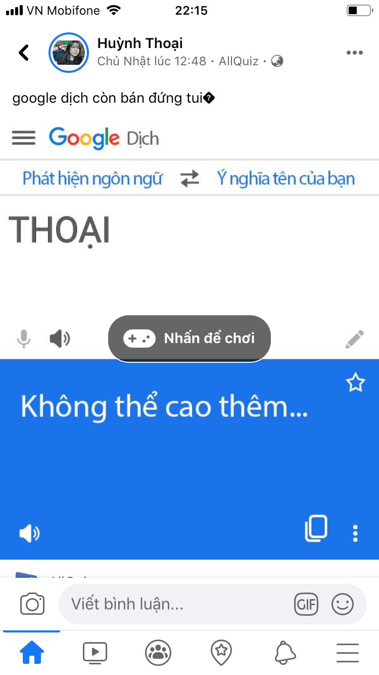 Kết quả là ai tên Thoại đồng nghĩa đừng mong cao thêm dù chỉ là 1 cm