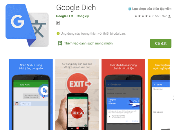  App Google translate là một trong những ứng dụng được ưa chuộng nhất hiện nay