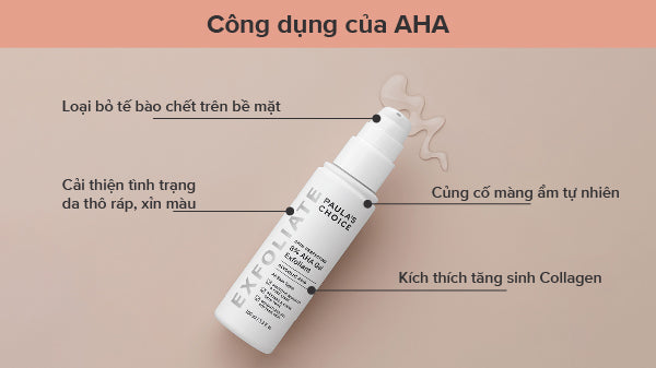 tác dụng của aha cho da, công dụng của aha