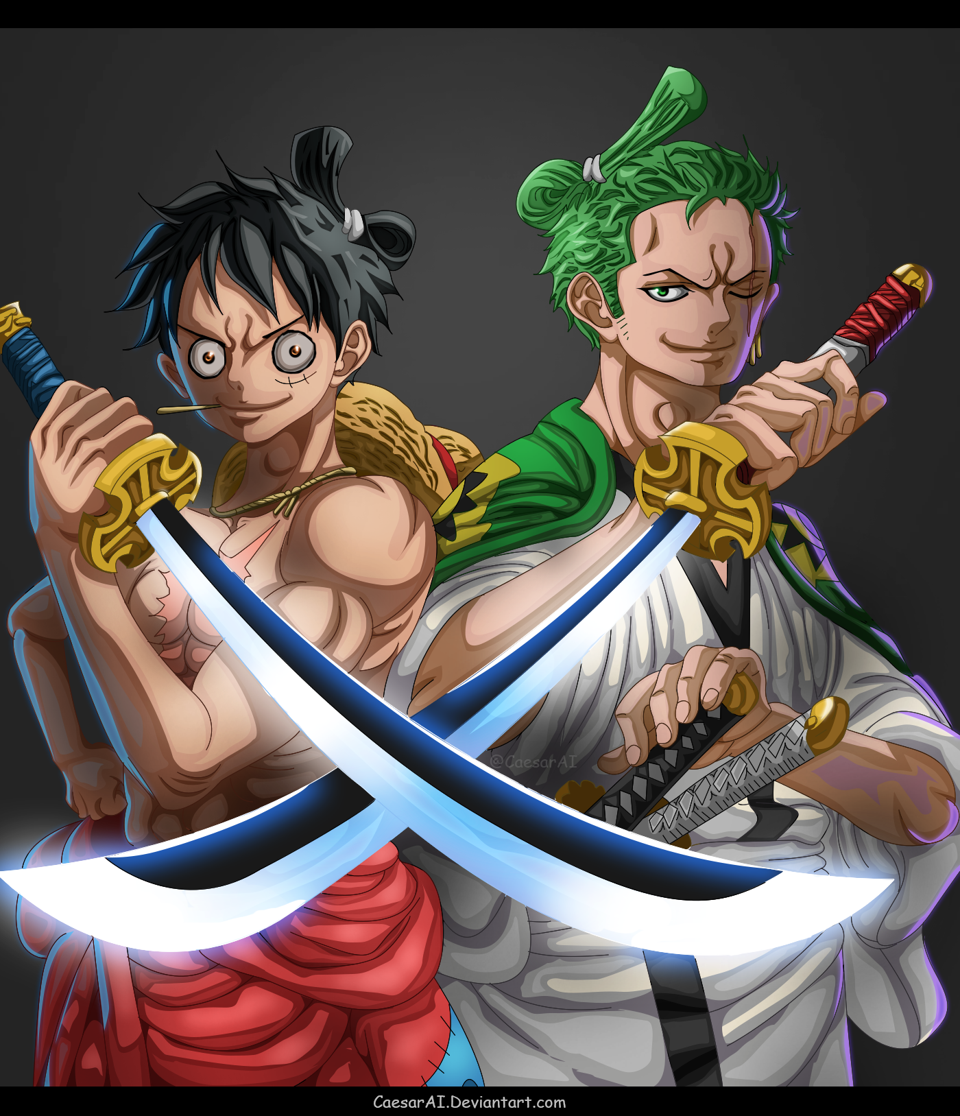 Hinh Anh Luffy Va Zoro Cam Kiem
