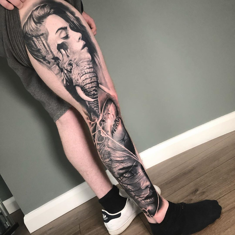 Hình xăm Châu Âu cho chân