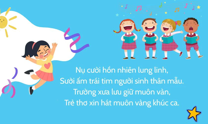 Lời chúc cho học sinh mầm non ra trường ngắn gọn bằng thơ