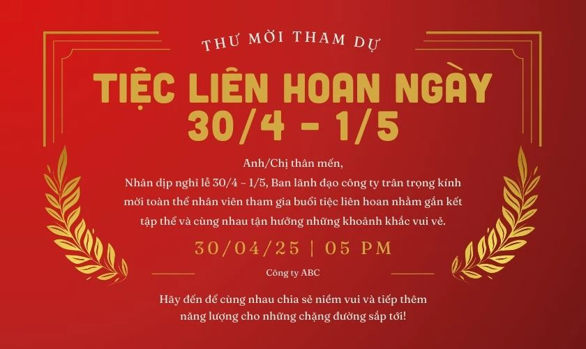 Ban lãnh đạo công ty mời nhân viên tham gia