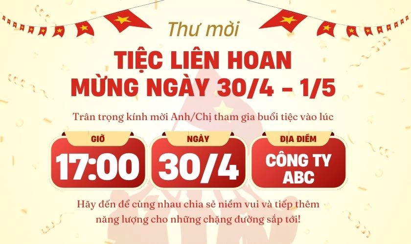 Thông báo dự lễ màu vàng