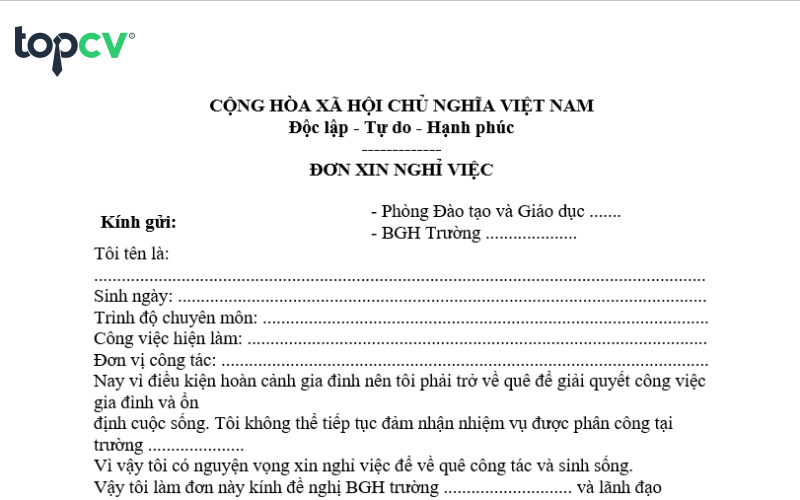 mau don xin nghi viec
