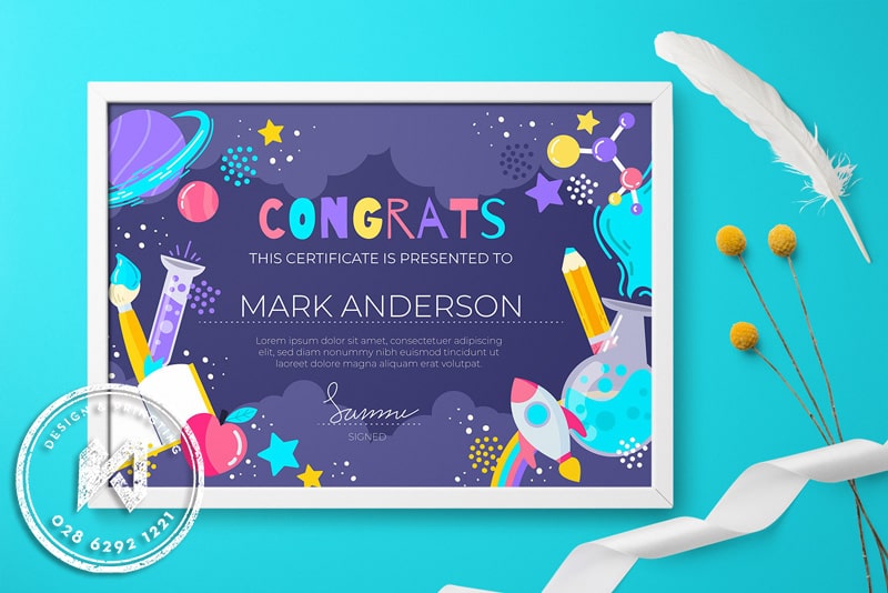 Congrats certificate kid - Bằng khen cho trẻ em đầy màu sắc