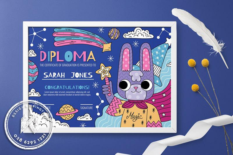 Diploma Certificate - Mẫu giấy khen giáo dục trẻ em