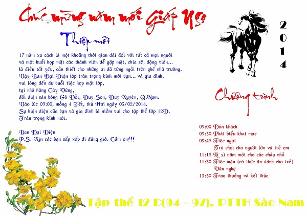 Những mẫu thiệp mời họp lớp đẹp, độc đáo, chất lượng