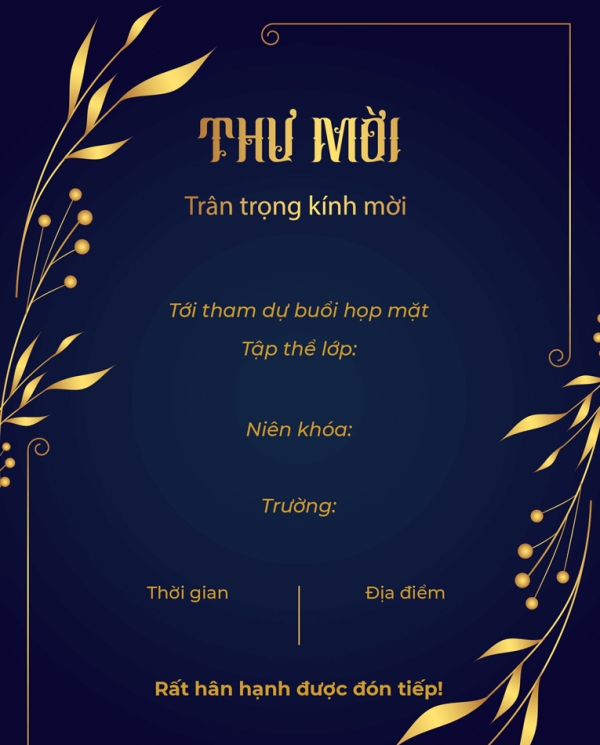 Tham khảo ngay những mẫu thiệp mời họp lớp đẹp, độc đáo, chất lượng