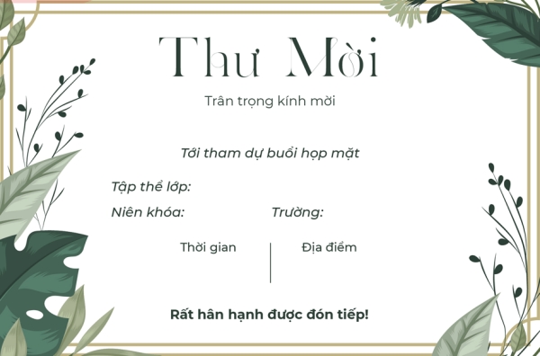 Tham khảo ngay những mẫu thiệp mời họp lớp đẹp, độc đáo, chất lượng