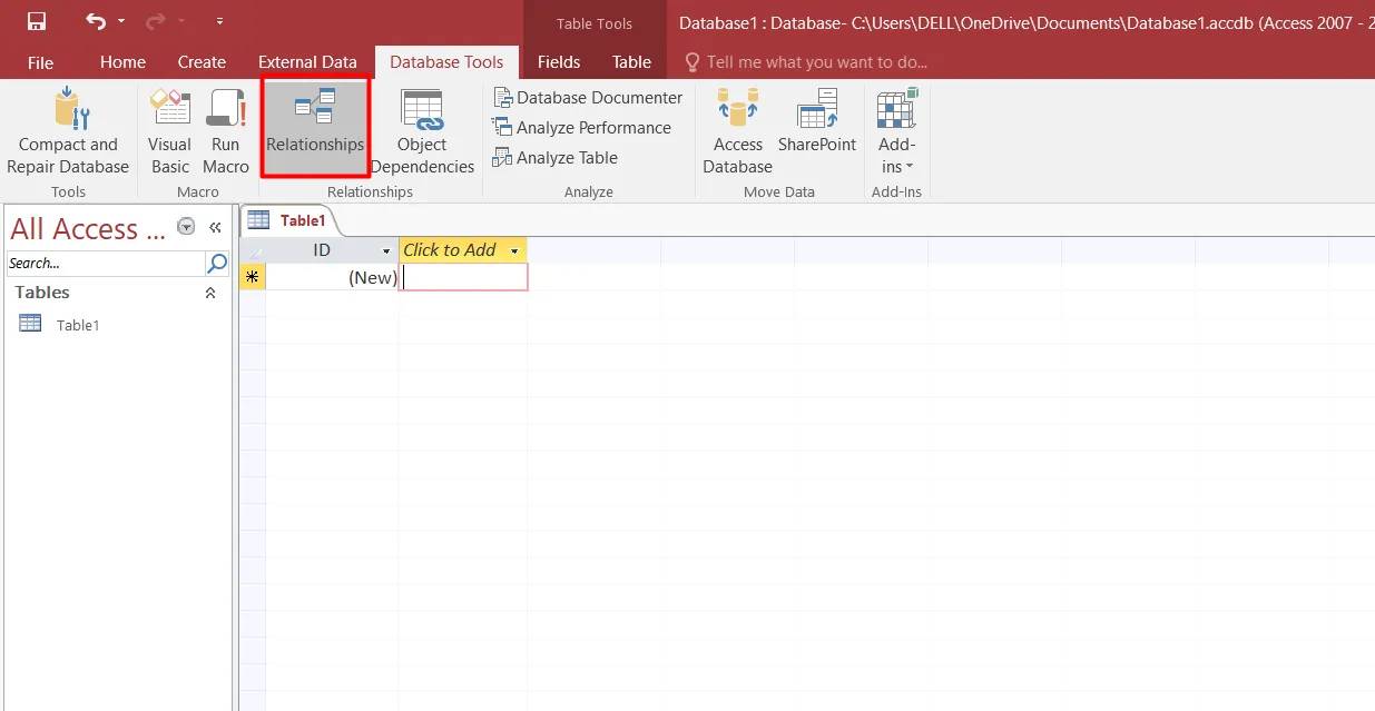 Tạo mối quan hệ liên kết giữa các bảng trong Access