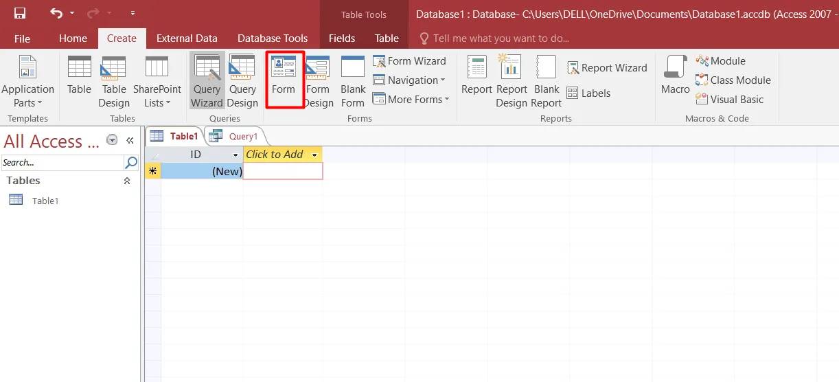 Tạo và sử dụng biểu mẫu trên Access