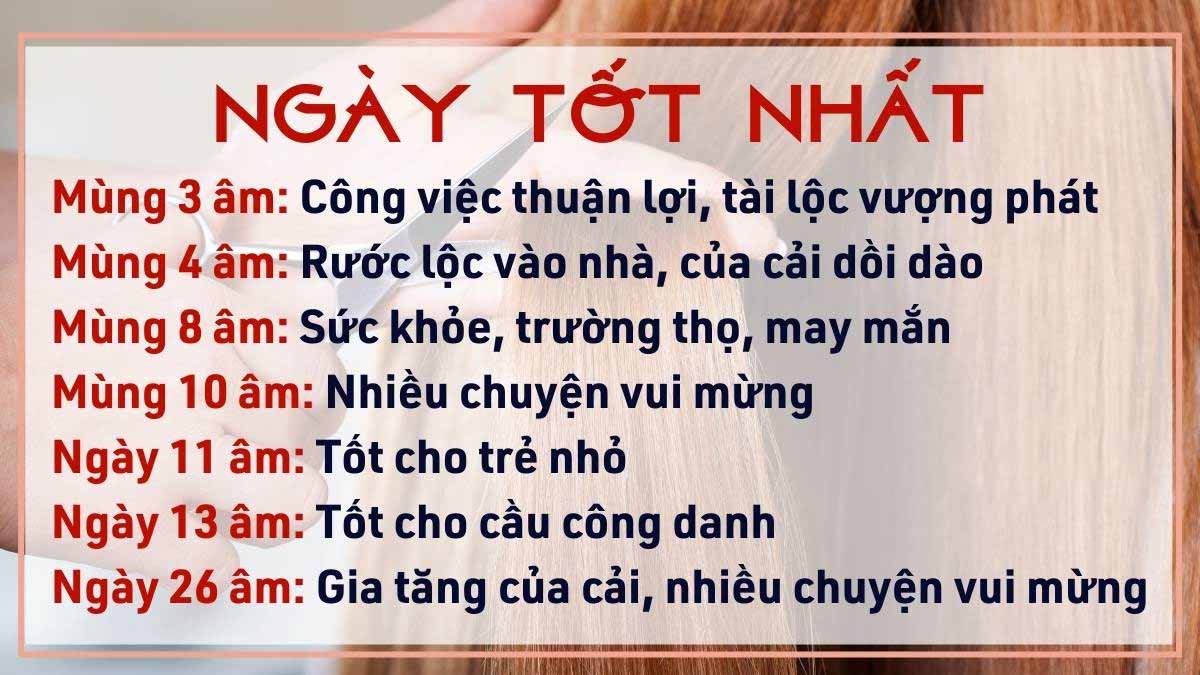 Chọn ngày đẹp để cắt tóc