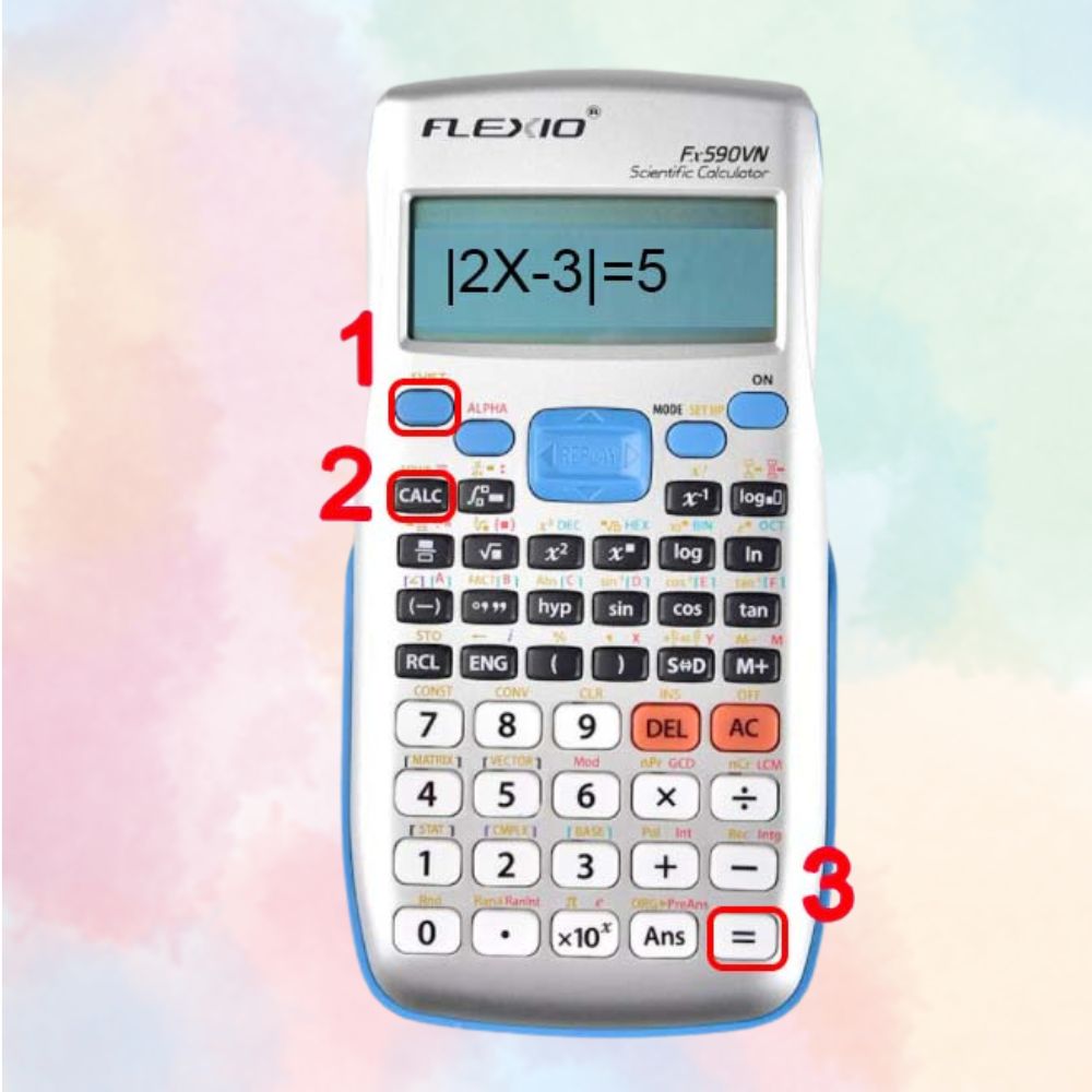 Bấm trị tuyệt đối trên máy tính Casio 570 đối với phương trình có chứa dấu giá trị tuyệt đối 1 ẩn 2