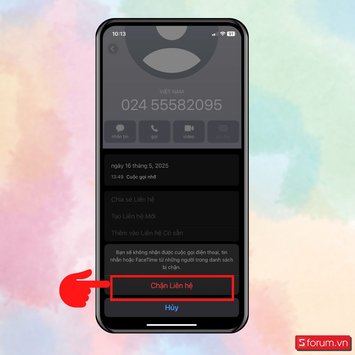 Cách chặn đầu số 024 trên iPhone - bước 4