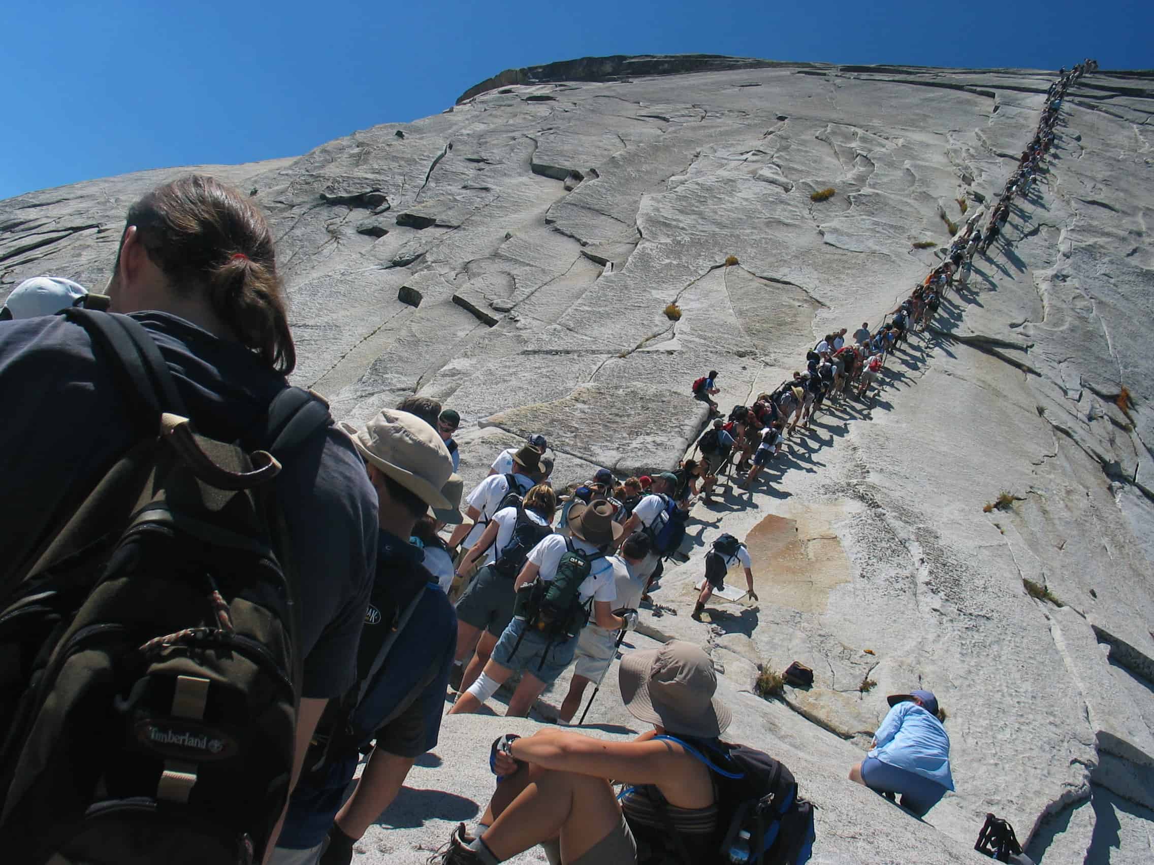 Half Dome Cables Crowded