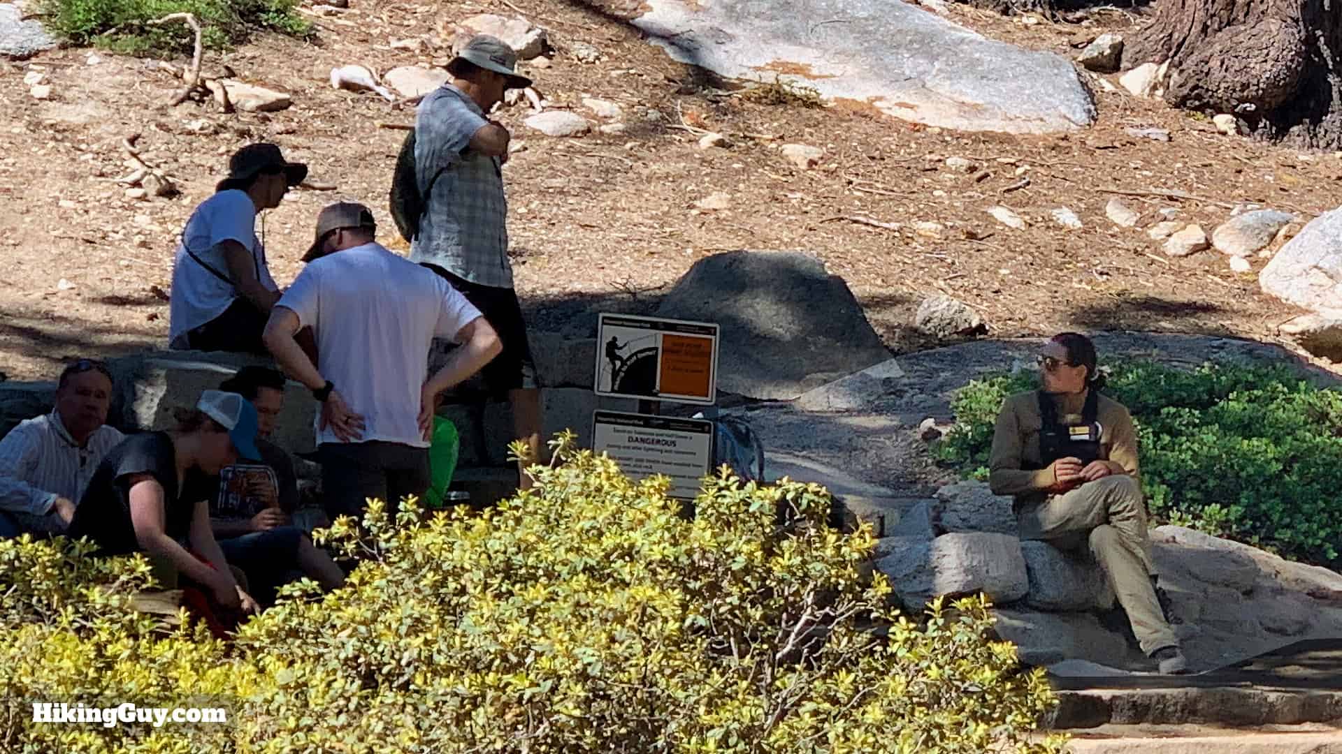 Ranger Checks Permits Half Dome
