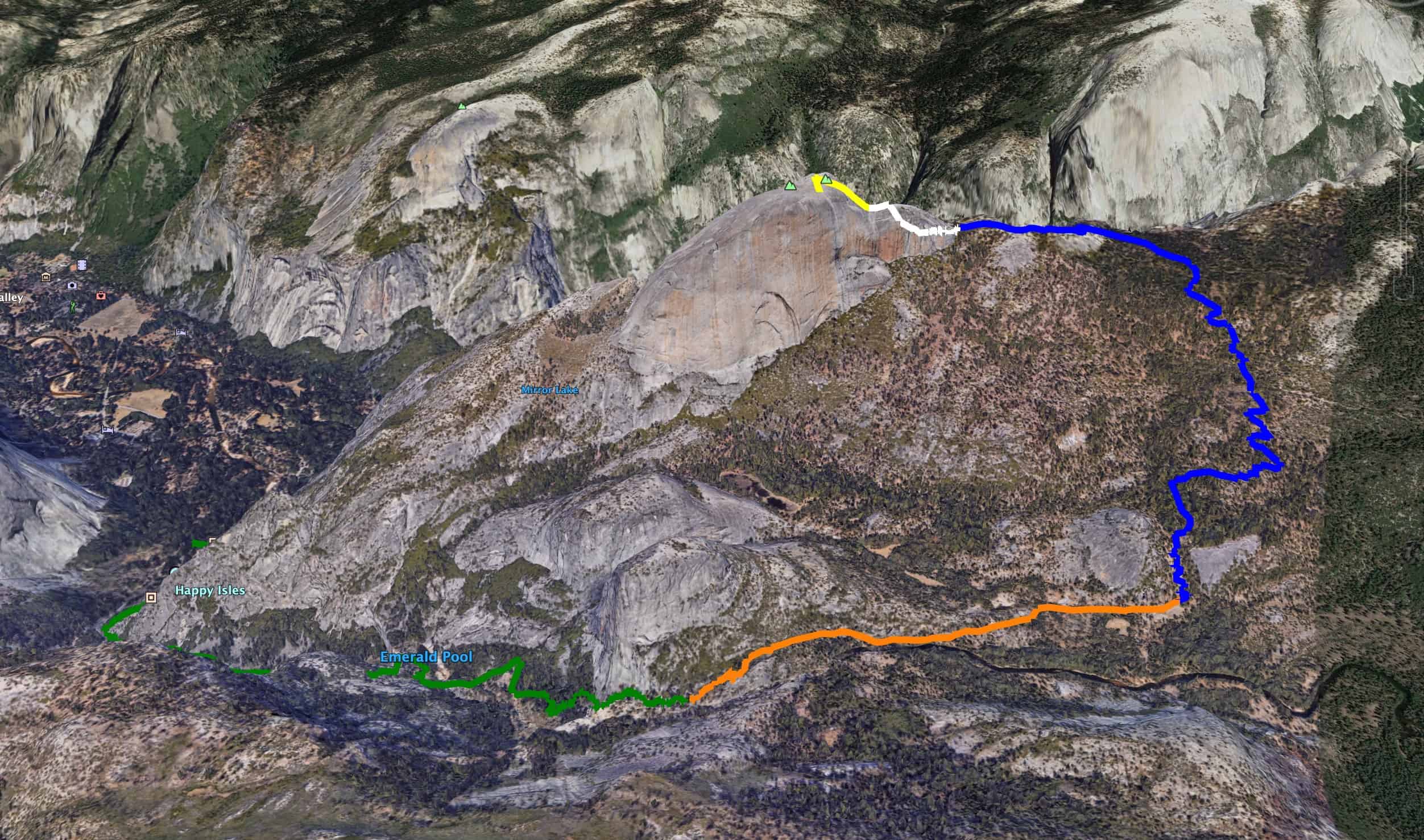 Half Dome Elevation Profile