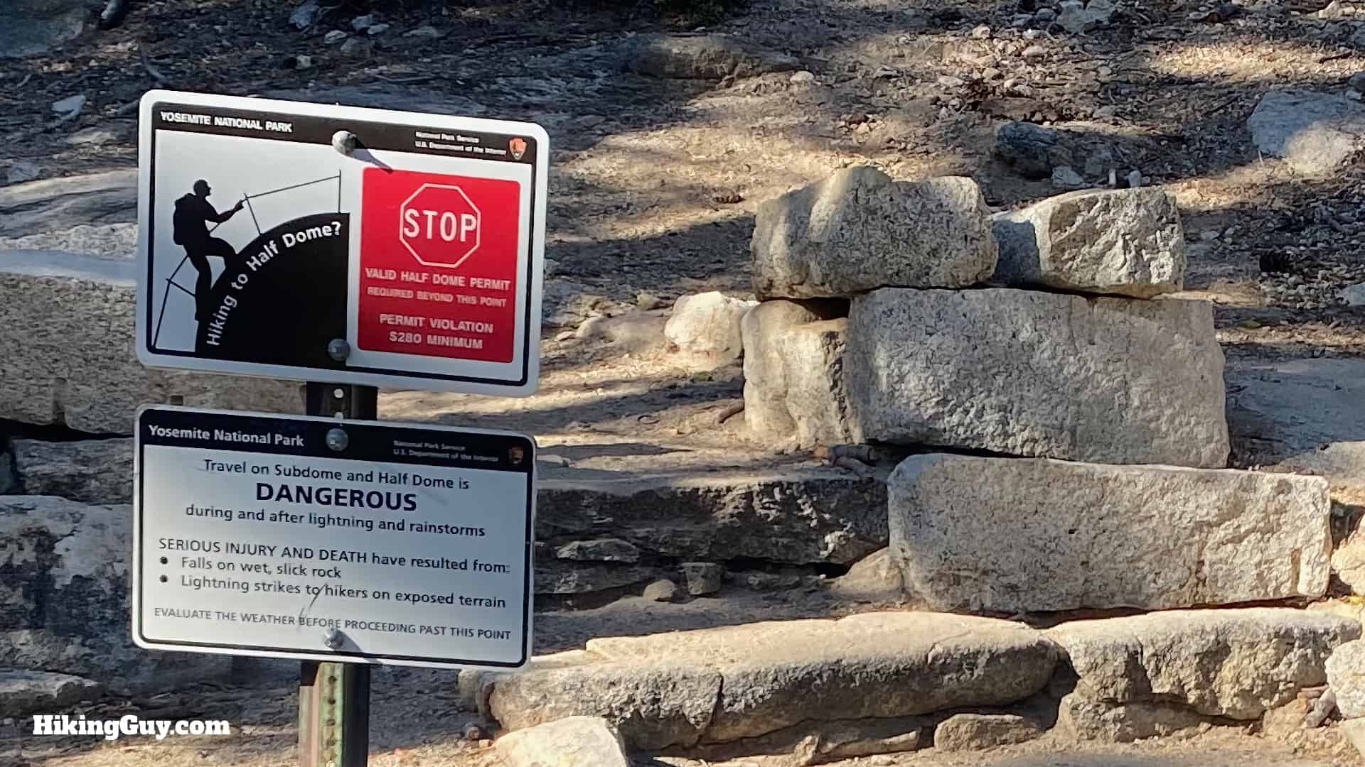 Half Dome Permit Stop Sign
