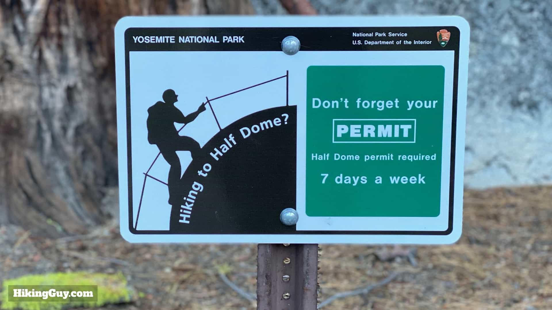 Half Dome Permit Sign