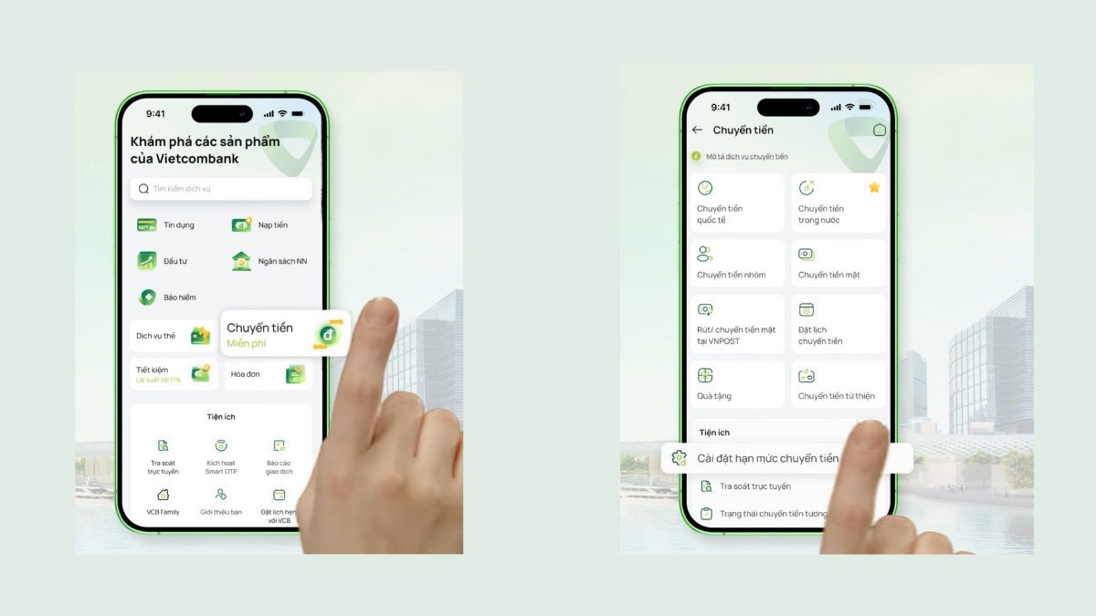 Cách nâng hạn mức chuyển tiền Vietcombank bước 2