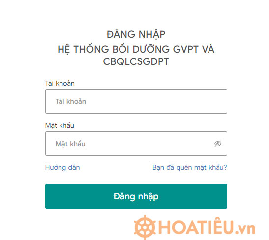 Cách lấy lại mật khẩu Chương trình tập huấn và bồi dưỡng Giáo viên