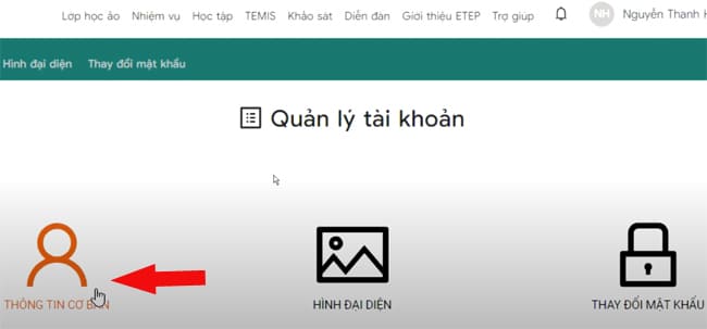 Hướng dẫn cập nhật thông tin cá nhân trên taphuan.csdl.edu.vn và trên temis.csdl.edu.vn
