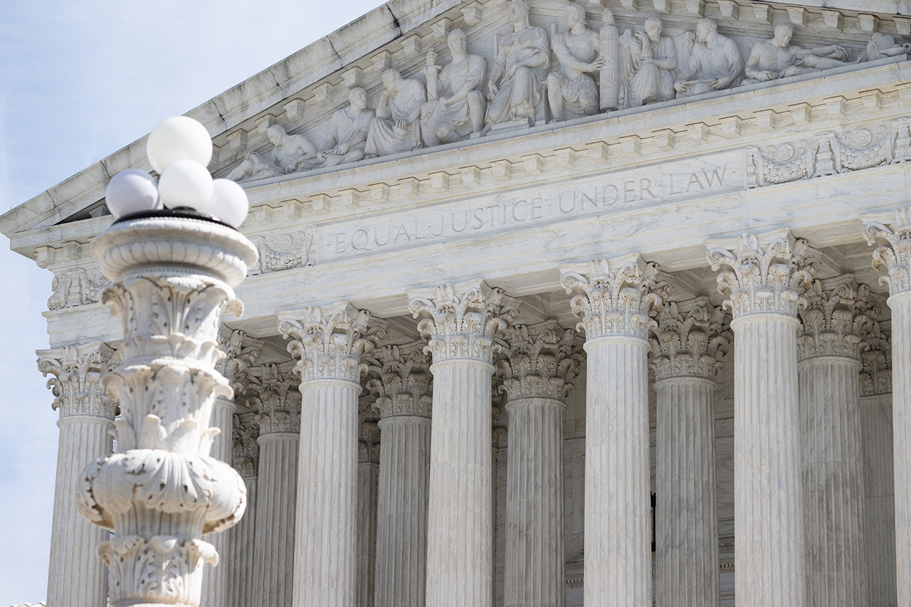 The US Supreme Court is seen as the Court hears oral arguments in the case of Murthy v. Missouri in Washington, DC, March 18, 2024. The case stems from a lawsuit brought by the Republican attorneys general of Louisiana and Missouri, who allege that government officials went too far in their efforts to get social media platforms to combat vaccine and election misinformation. (Photo by SAUL LOEB / AFP) (Photo by SAUL LOEB/AFP via Getty Images)(Saul Loeb/AFP via Getty Images)