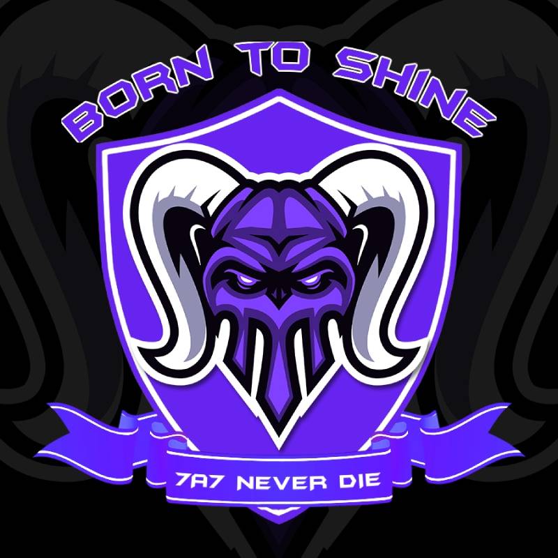 Mẫu logo lớp 7a7 hình chú voi màu xanh tím phá cách