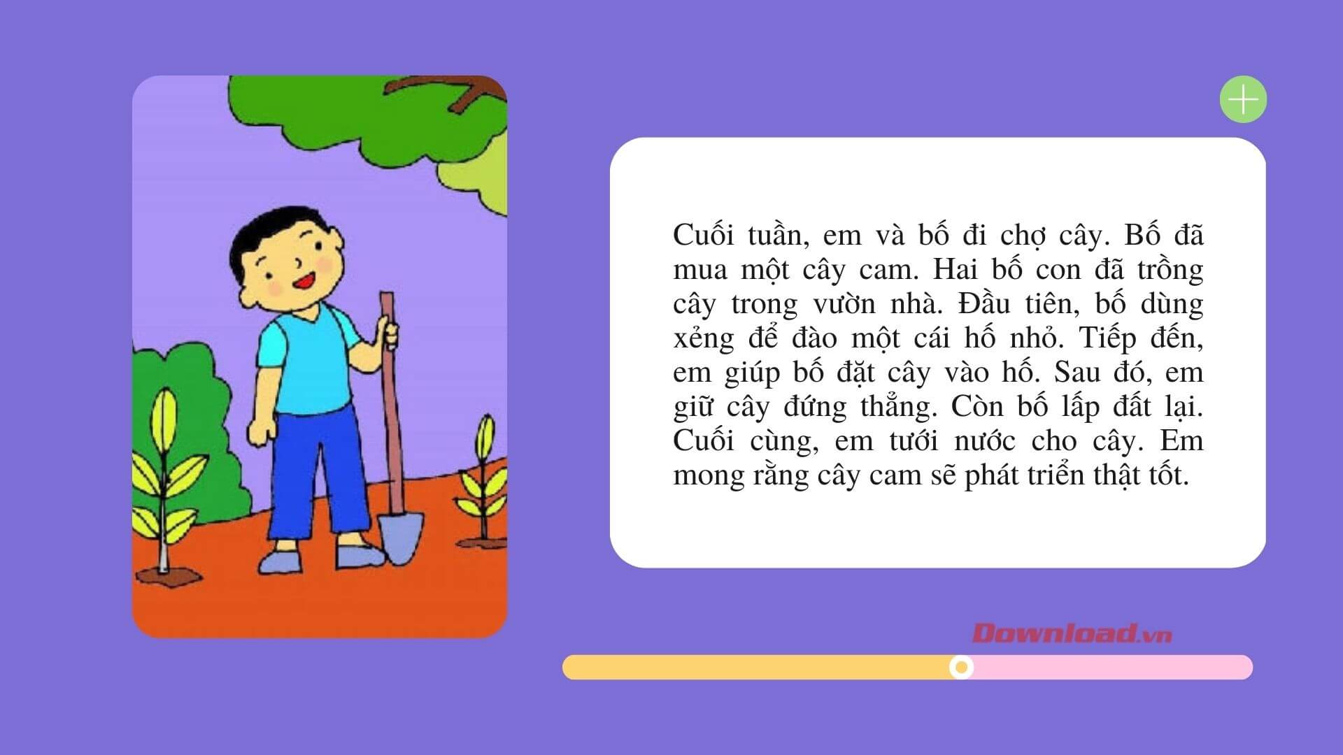 Viết 4 - 5 câu thuật lại việc trồng cây