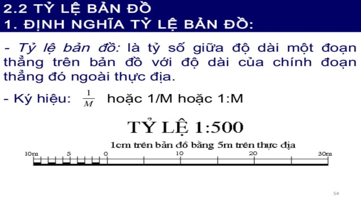 Tỉ lệ bản đồ chỉ rõ