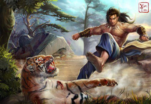 Tranh Phùng Hưng đánh hổ (ảnh: Internet).