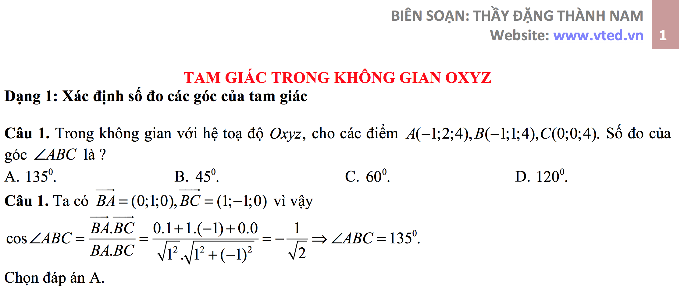 tim toa do truc tam h trong oxyz 5