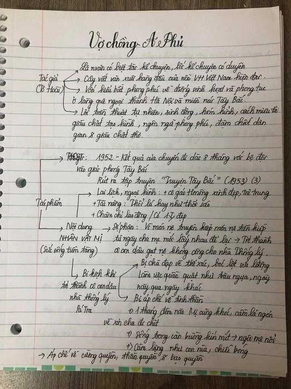 Mẫu sơ đồ tư duy ngắn gọn về tác phẩm vợ chồng A Phủ