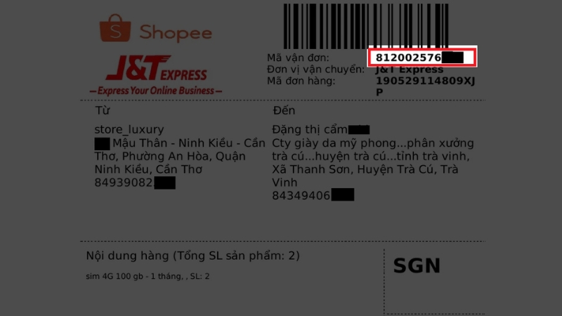 Cách nhập mã vận đơn vào thanh tra cứu trên website J&T Express