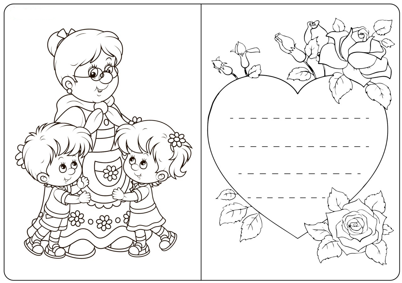 Tranh tô màu 8/3 tặng bà