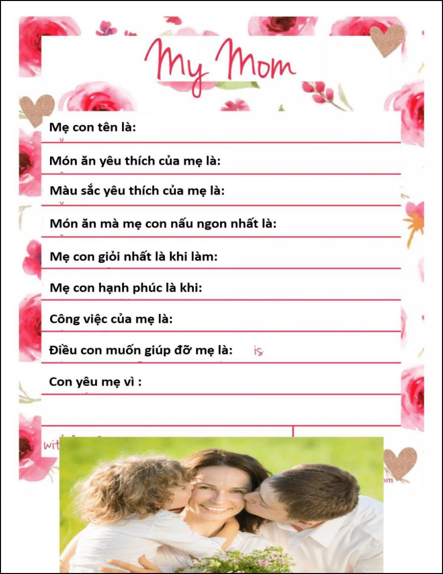 Tô màu thiệp tặng mẹ